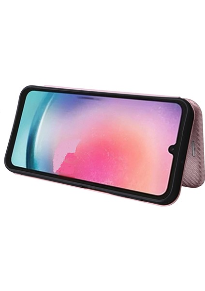 Samsung Galaxy A25 5g Kart Tutucu Kılıf Karbon Fiber Doku Telefon Deri Stand Kapağı (Yurt Dışından)