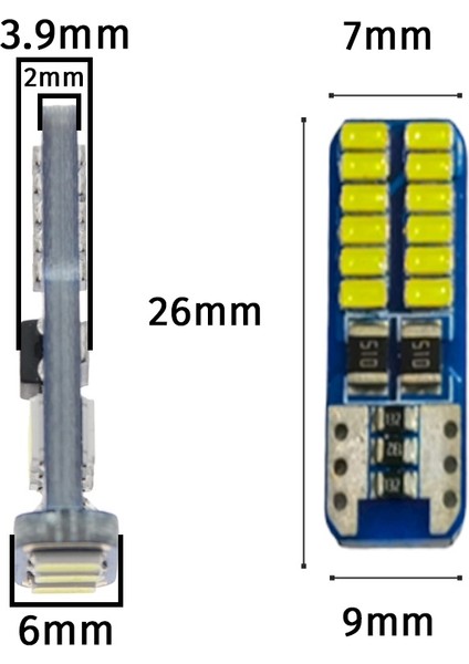 Dekoratif LED Ampul T10-24SMD 12 V Beyaz 2'li indirimleri