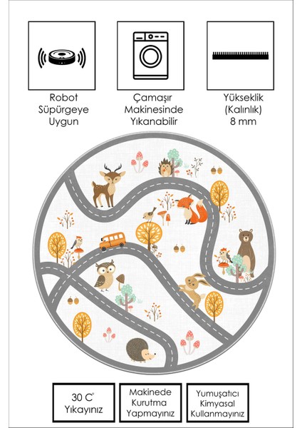 Makinede Yıkanabilir Kaymaz Taban Leke Tutmaz Beyaz Bebek ve Çocuk Odası Halısı fiyatları