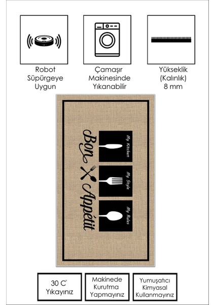 Yıkanabilir Kaymaz Leke Tutmaz Salon Halısı Mutfak Halısı Koridor Halısı Yolluk ve Paspas