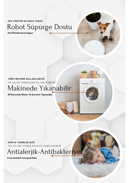 Makinede Yıkanabilir Kaymaz Taban Leke Tutmaz Modernkesme Yolluk Mutfak Yolluk Halı Yolluk