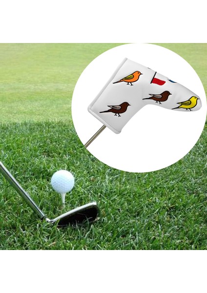 Pu Golf Putter Kafa Kapağı Golf Kulübü Headkovers Çoğu Putter Su Geçirmez 13CM*17CM Beyaz (Yurt Dışından)