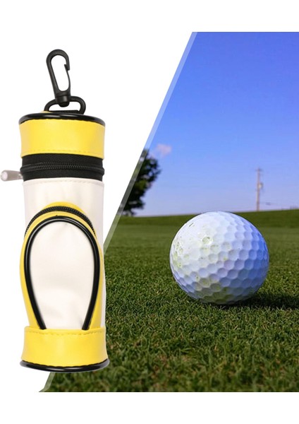 Golf Çantası, Kancalı Bel Çantası Sarı ile 3 Golf Tutar (Yurt Dışından)