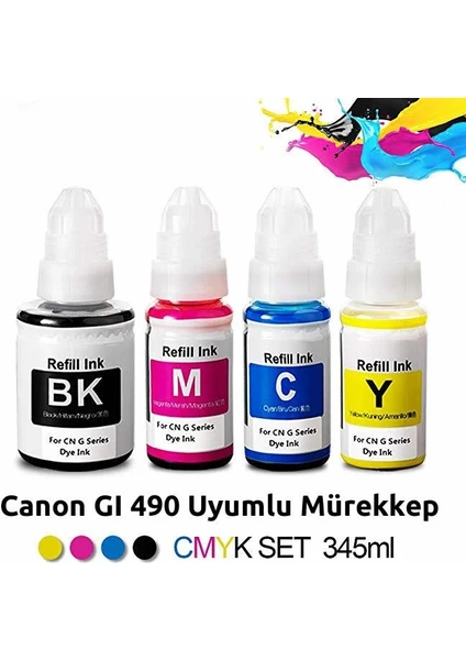 Canon G3416 Mürekkep Seti Muadil (Gı 490)