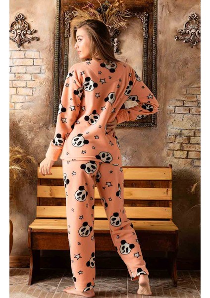 Welsof Desenli Peluş Pijama Takımı