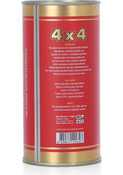 444 4X4 Yağ Ve Duman Kesıcı 354 Ml