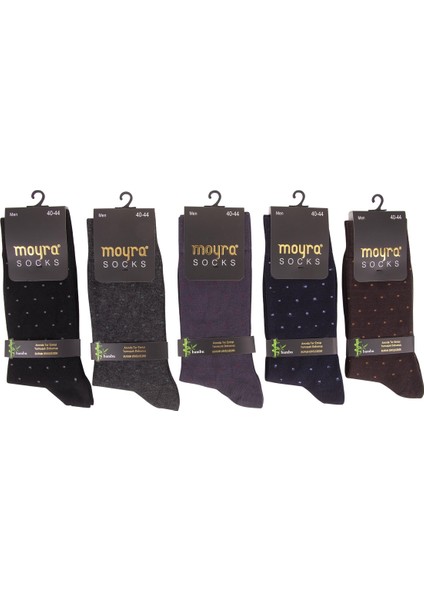 Moyra Socks 6 Çift Puantiye Desenli Bambu Erkek Çorabı