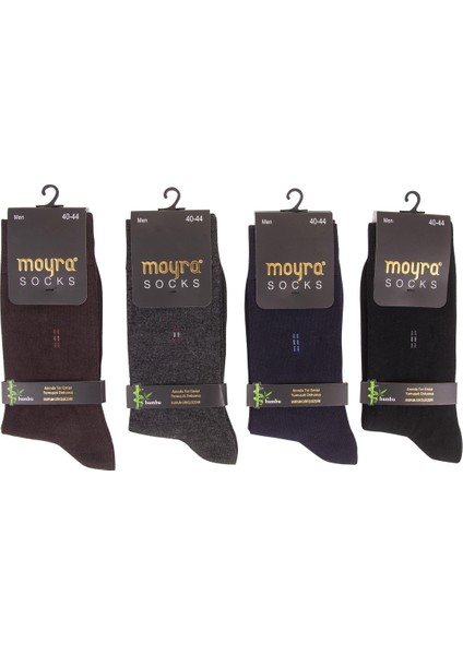 Moyra Socks 6 Çift Kare Desen Bambu Erkek Çorabı