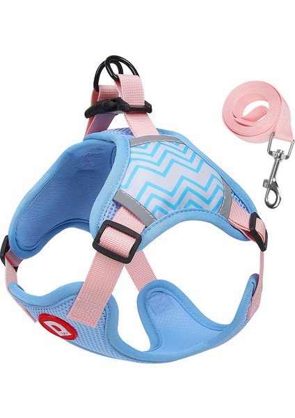 Pet Köpek Orta Boy Köpek Göğüs Kemeri Nefes Alabilir - Mavi (Yurt Dışından)