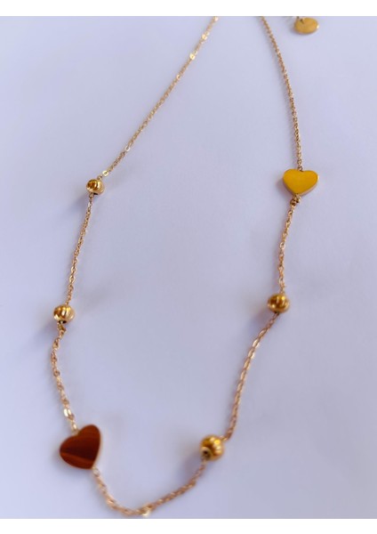 Çelik Kolye Kalpli Dorika Kolye Gold fırsatları