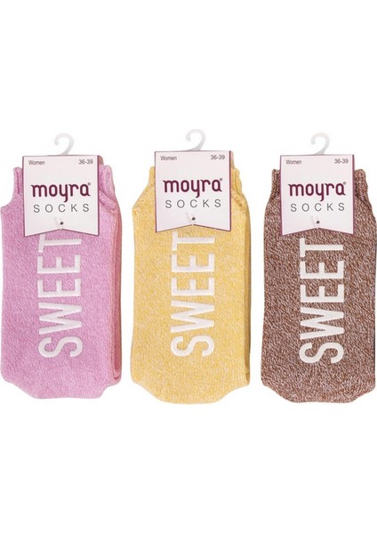 Moyra Socks 3'lü Sweet Baskılı Pamuklu Kışlık Kadın Soket