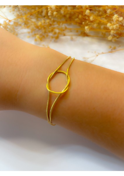Çelik Bileklik Aşk Düğümü Bileklik Gold modelleri