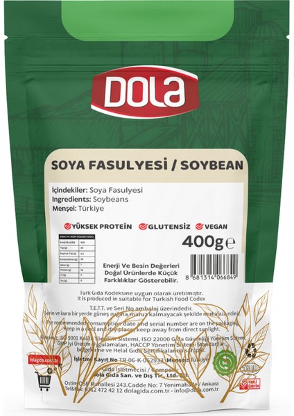 Soya Fasulyesi 400G Glutensiz