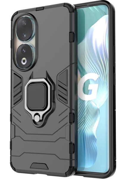 Honor 90 Batman Serisi Yüzük Standlı Armor Kılıf - Siyah AL3349