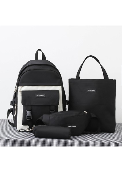 Öğrenci Okul Çantası Ders Çantası Dört Parçalı Set Kampüs Sırt Çantası (Yurt Dışından)