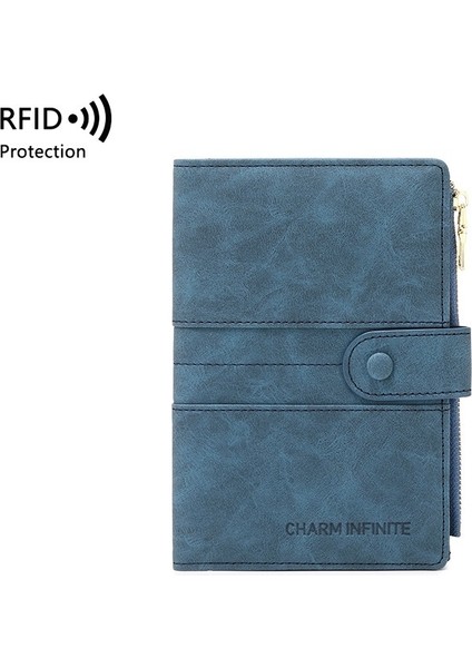 Hırsızlığa Karşı Fırça Rfıd Fermuarlı Pasaport Çantası (Yurt Dışından)