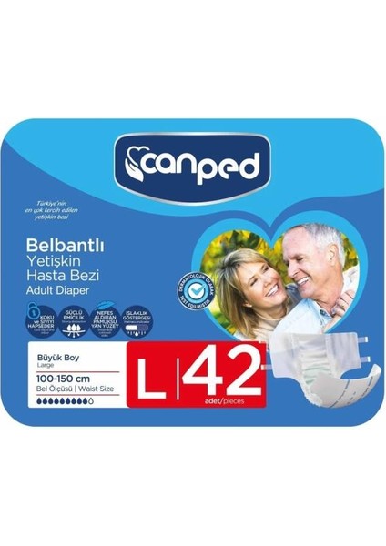 Belbantlı Hasta Bezi Büyük (L) 42 Adet (7'li 6 Paket)