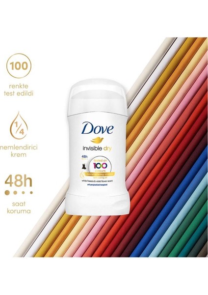 Kadın Stick Deodorant Invisible Dry 1/4 Nemlendirici Krem Etkili 40 G x 2 Adet indirimleri