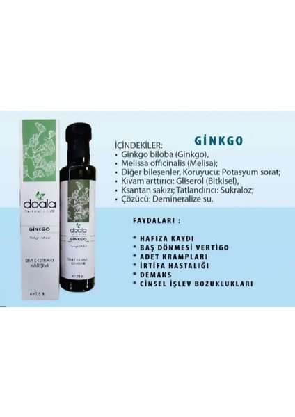 Ginkgo Biloba Sıvı Ekstrakt Karışımı 225 ml