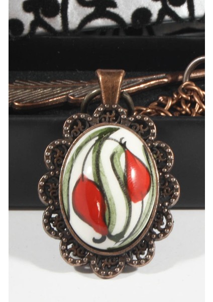 Ters Düz Lale İznik Çini Kitap Ayracı