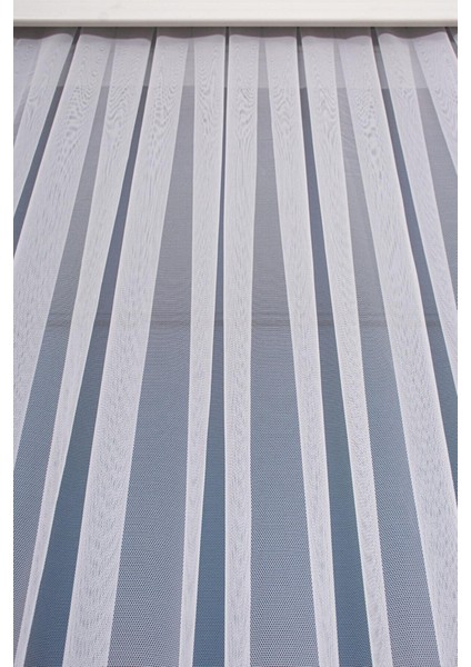 Linda Petek Dokulu Eteği Kurşunlu Yüksek Kaliteli Tül Perde 1/3 Sık Pile - Ekru fırsatları