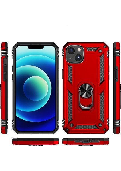 iPhone 15 Kılıf Mıknatıslı Telefon Tutucu Yüzük ve Stant Özellikli Darbelere Full Korumalı fiyatları