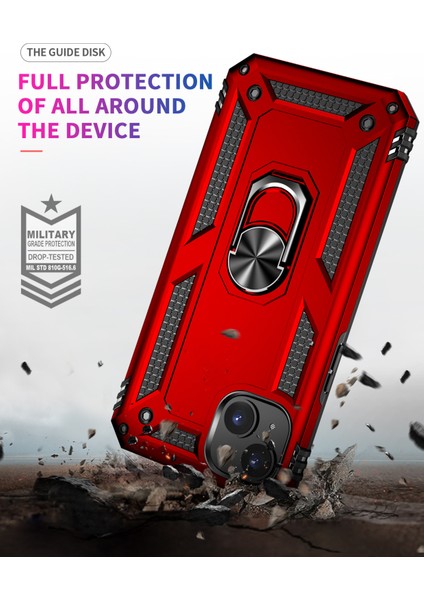 iPhone 15 Kılıf Mıknatıslı Telefon Tutucu Yüzük ve Stant Özellikli Darbelere Full Korumalı indirimleri