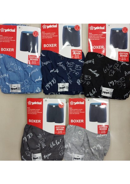 48 Erkek Karışık Desenli Battal Boxer 6 Adet