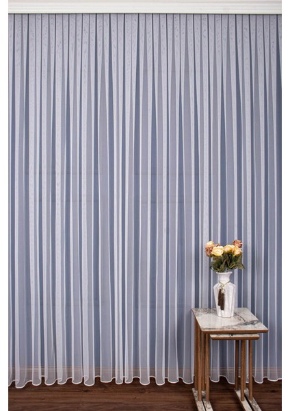 Linda Petek Dokulu Eteği Kurşunlu Yüksek Kaliteli Tül Perde 1/2,5 Normal Pile - Ekru fiyatları