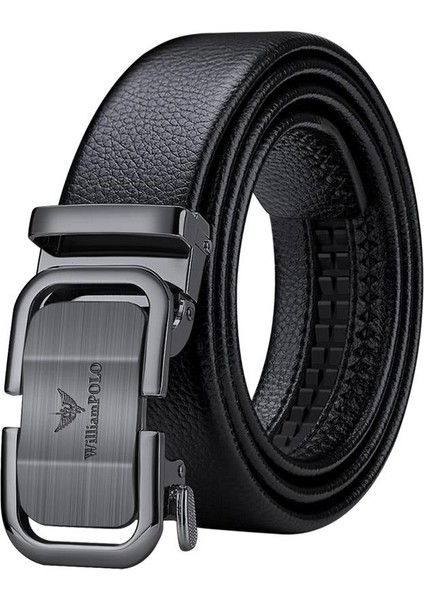 Elit Hakiki Deri Metal Antrasit Tokalı Erkek Kemer