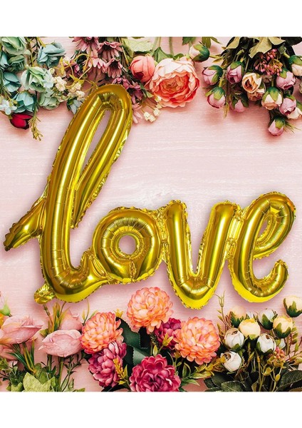 Folyo Balon Love El Yazılı Helyum Balon