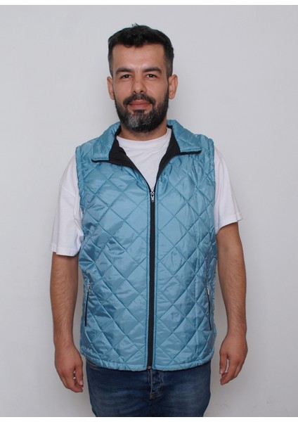 R&B Tasarım Baklava Desenli Rahat Kalıp Kapitone Şişme Yelek