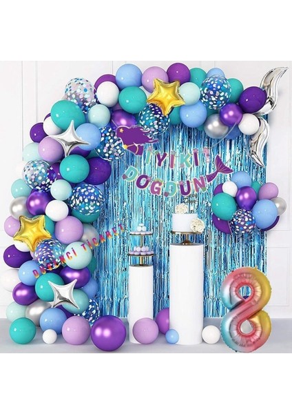 Deniz Kızı Temalı Balon Zincir Set