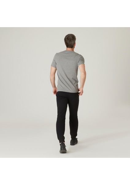 Domyos Erkek Açık Gri Slim Spor Tişörtü 500 - Fitness Hafif Antrenman fiyatları