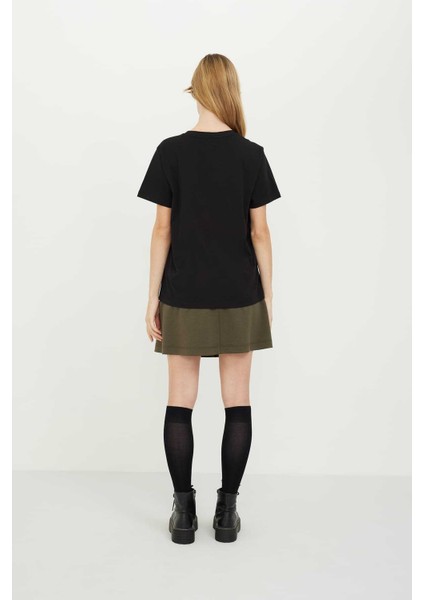 Basic Bisiklet Yaka T-shirt Siyah K2454102_001 fiyatları