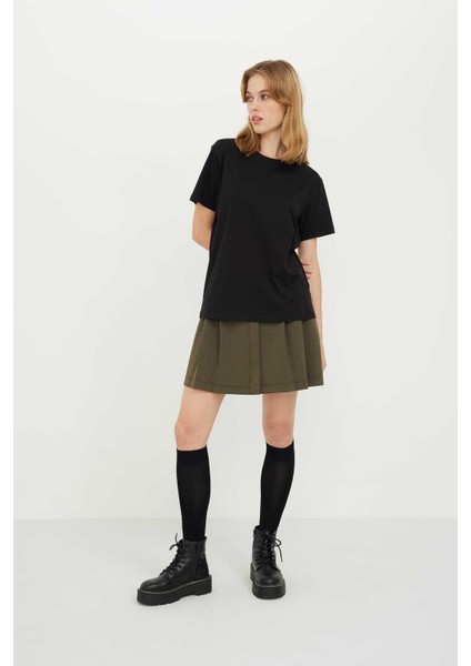 Basic Bisiklet Yaka T-shirt Siyah K2454102_001 modelleri