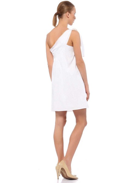 Tek Omuz Mini Elbise Beyaz Y1321069_002 indirimleri