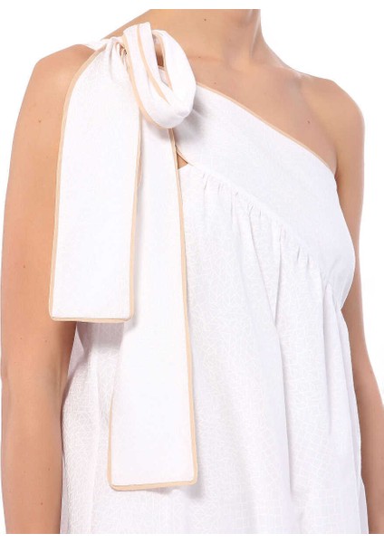 Tek Omuz Mini Elbise Beyaz Y1321069_002