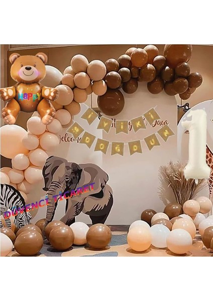 Lüks Oturan Ayı Balon Zincir Seti