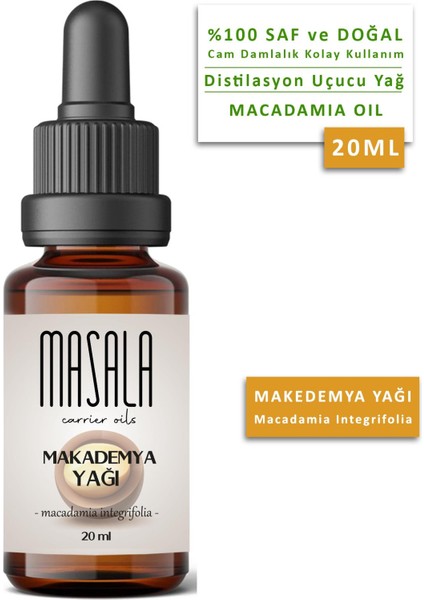 Soğuk Pres Macadamia Yağı 20 Ml. (Macadamia Carrier Oil)