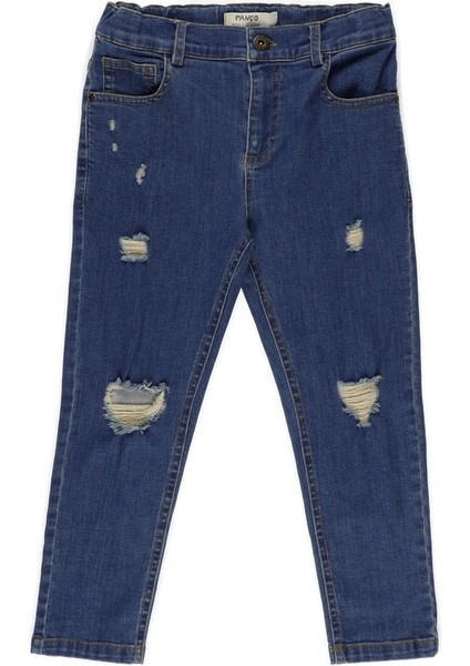 Erkek Çocuk Yırtık Yıkamalı Denim Pantolon