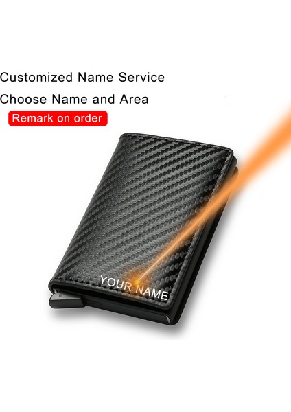 Mavi (Özelleştirilmiş) Kemy Karbon Elyaf Kartlık Cüzdan Erkekler Marka Rfid Black Magic Üç Katlı Deri Ince Mini Cüzdan Küçük Para Çantası Erkek Çantalar (Yurt Dışından)