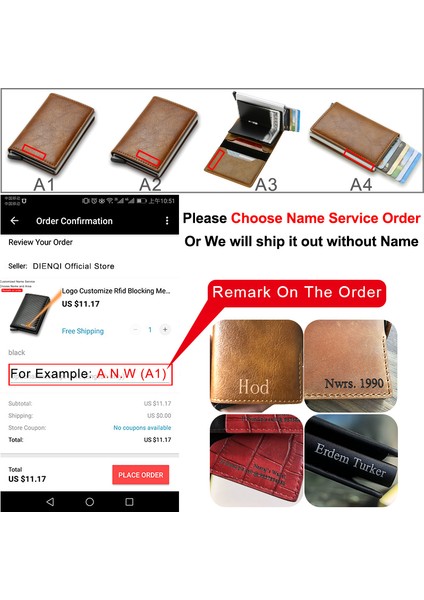 Kahve (Özelleştirilmiş 2023 Alüminyum Karbon Fiber Cüzdan Erkekler Kadınlar Için Kredi Kartları Çanta Rfid Mini Markalar Erkekler Kartvizitlik Cüzdan Akıllı Vallet (Yurt Dışından)