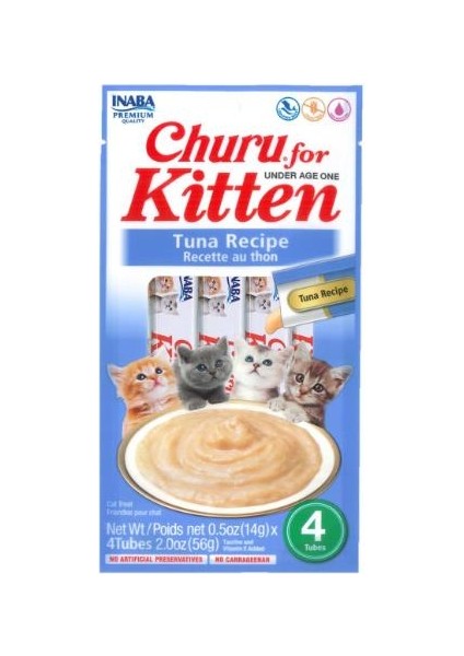 Ciao Churu Tuna Balıklı Yavru Kedi Ödül Kreması 4X14 gr