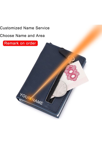 Mavi (Isim Hizmeti) Dıenqı Karbon Elyaf Cüzdanlar Erkek Rfid Kartlık Ince Cüzdan Sihirli Üç Katlı Deri Ince Mini Cüzdan Küçük Para Çantası Çanta Vallet (Yurt Dışından)