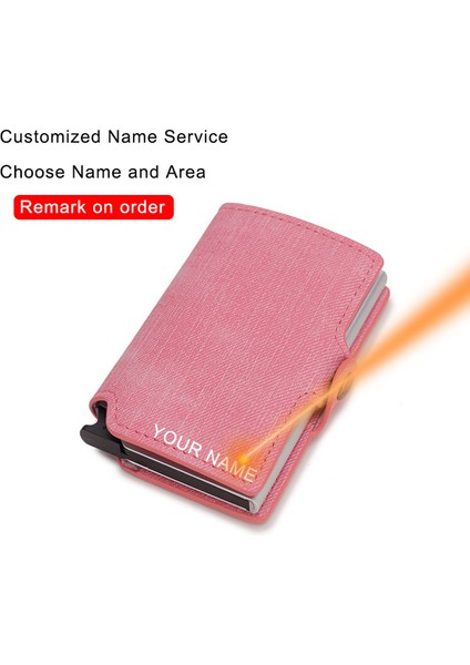 Pembe (Isim Hizmeti) Rfid Engelleme Kartı Tutacağı Kadın Cüzdanları Küçük Minimalist Metal Cüzdan Pembe Mini Para Çantaları Bayanlar Kısa Cüzdan Blackpink Temalı 2021 (Yurt Dışından)