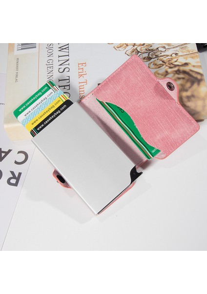 Pembe (Isim Hizmeti) Rfid Engelleme Kartı Tutacağı Kadın Cüzdanları Küçük Minimalist Metal Cüzdan Pembe Mini Para Çantaları Bayanlar Kısa Cüzdan Blackpink Temalı 2021 (Yurt Dışından) fırsatları