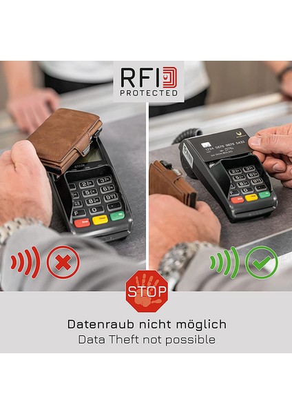 Siyah (Isim Hizmeti) Çılgın At Hakiki Deri Erkek Cüzdan Rfid Kartlık Ince Ince Para Cebi Cüzdan Para Çantaları Lüks Metal Cüzdan Erkek Çantalar (Yurt Dışından)