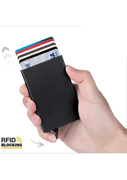 Mavi (Isim Hizmeti) Rfid Kartlıklı Cüzdan Metal Pop Up Minimalist Ince Ince Erkek Kadın Cüzdan Lüks Marka Küçük Çanta Erkekler Için Vallet Cüzdanlar 2022 (Yurt Dışından)