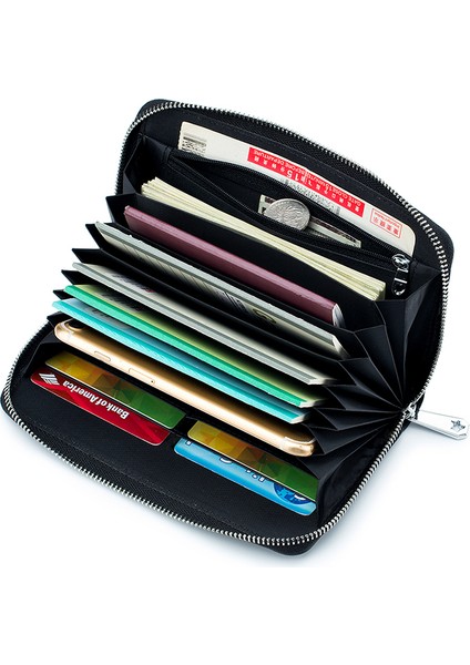 Gy Nakit Bütçe Pasaport Cüzdan Debriyaj Çanta iPhone 13 Pro Kadınlar Için Bütçe Sayfaları Bankbook ve Defter Rfid Için Fermuar Uzun Billfold (Yurt Dışından)